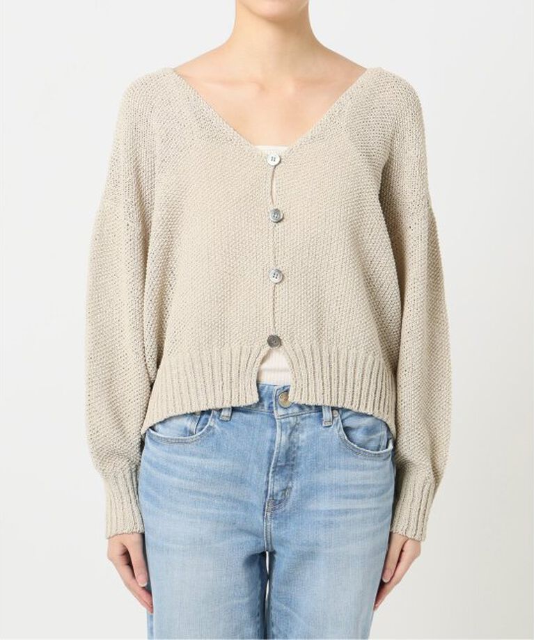 Spick and Span「ペーパーヤーンVネックカーディガン」|カーディガン|