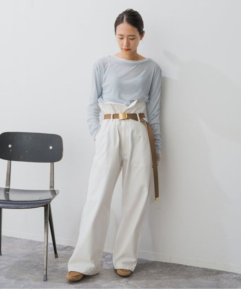 Spick and Span「Higuchi*S2WAYハイウエストパンツ」|チノ|