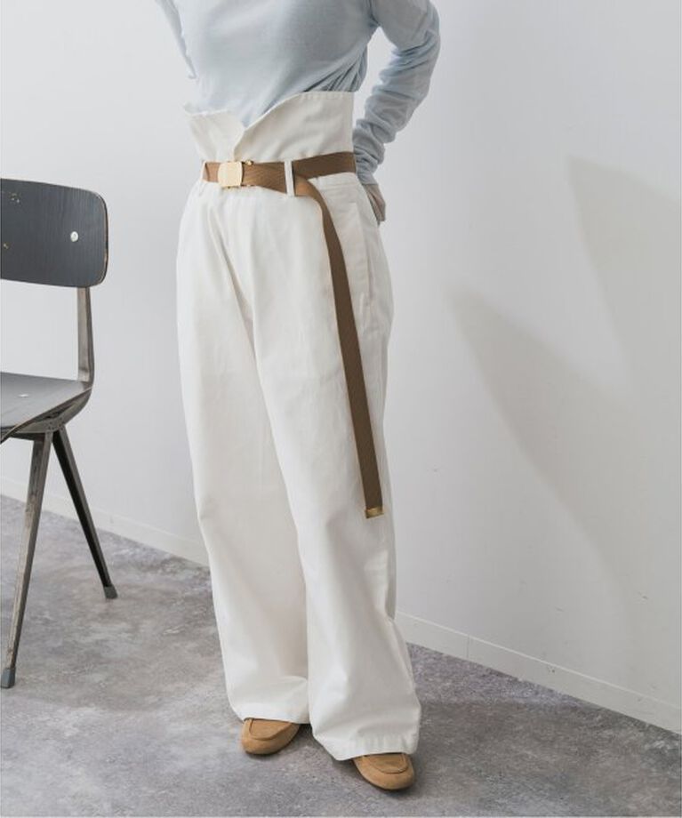 Spick and Span「Higuchi*S2WAYハイウエストパンツ」|チノ|