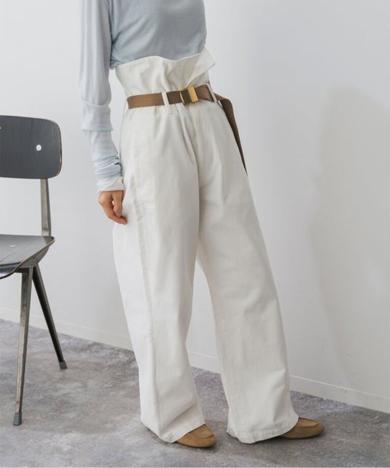 Spick and Span「Higuchi*S2WAYハイウエストパンツ」|チノ|