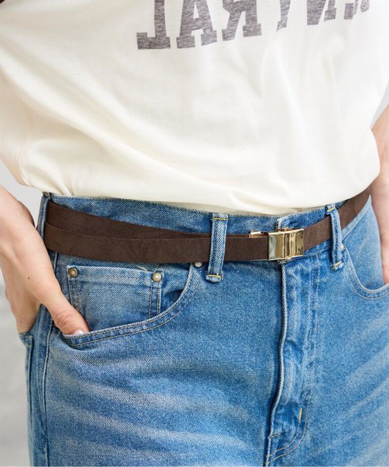 FRAMeWORK「≪追加≫LEFIJE leather ガチャベルト2cm」|ベルト|ブラウン