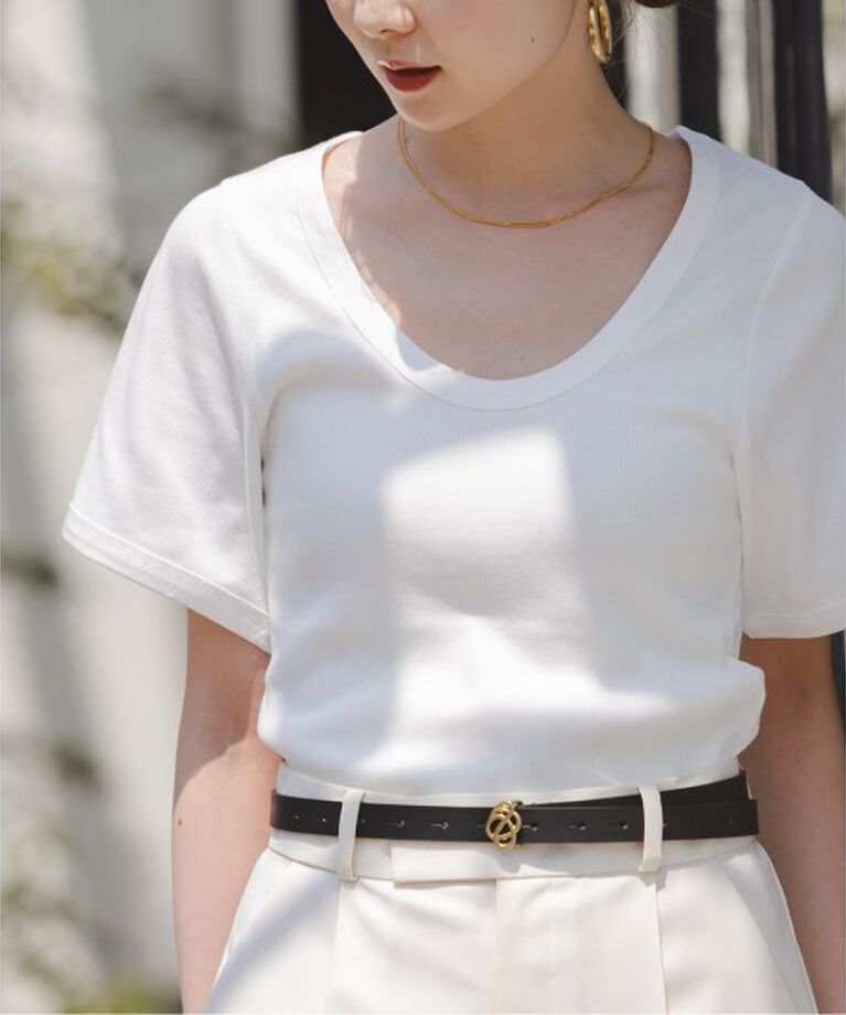 NOBLE「BY MALENE BIRGER/バイマレーネビルガー リブUネックTEE」|Tシャツ・カットソー|