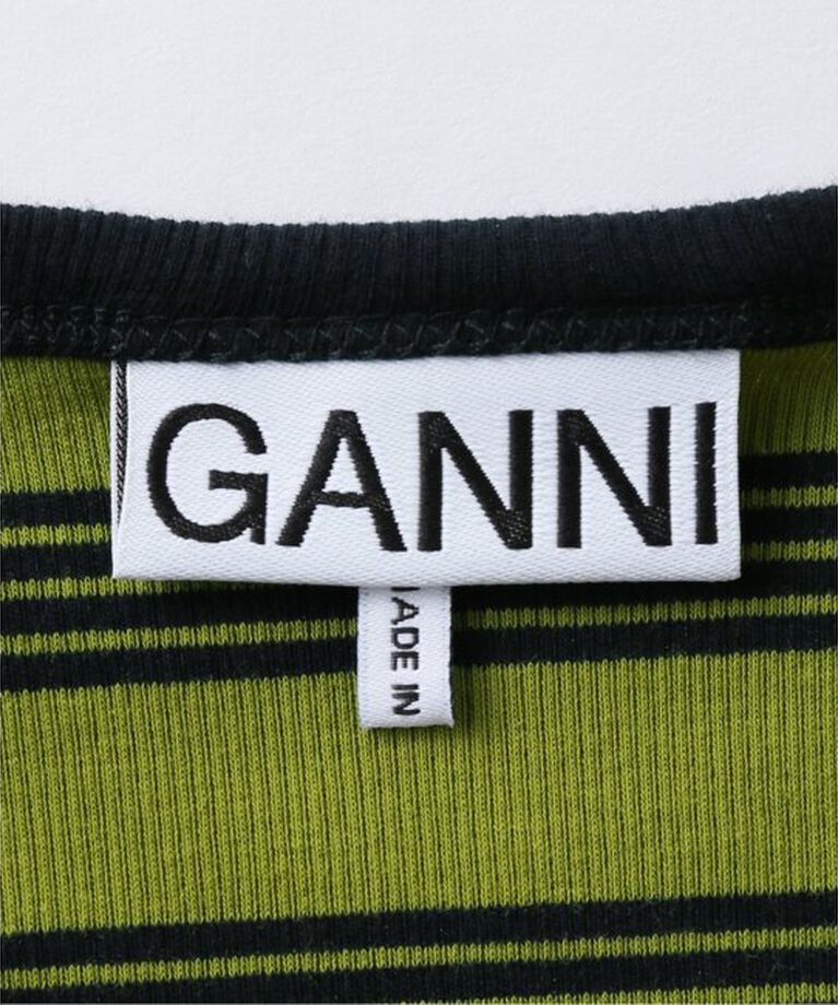 U by SPICK&SPAN「GANNI/ガニー Striped Soft Cotton Rib Tank Top」|タンクトップ|