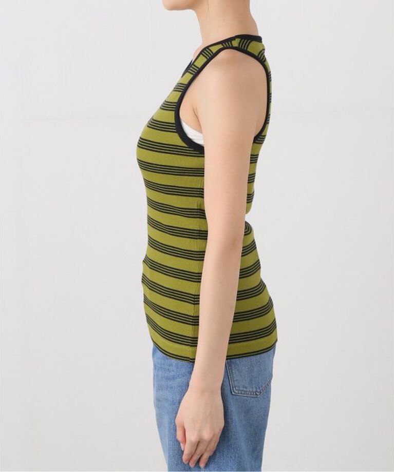 U by SPICK&SPAN「GANNI/ガニー Striped Soft Cotton Rib Tank Top」|タンクトップ|