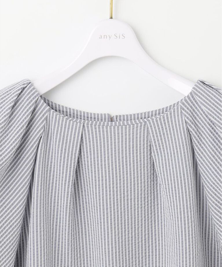 any SiS「【洗える】ランタンスリーブサッカー ブラウス」|Tシャツ・カットソー|