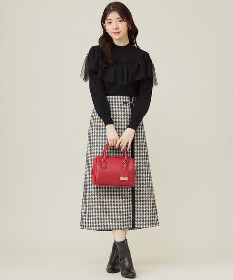 any SiS「【洗える】フリルチュールコンビ ニット」|ニット・セーター|