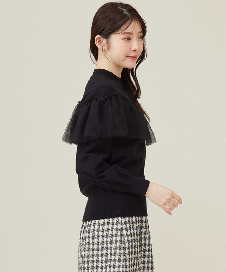 any SiS「【洗える】フリルチュールコンビ ニット」|ニット・セーター|