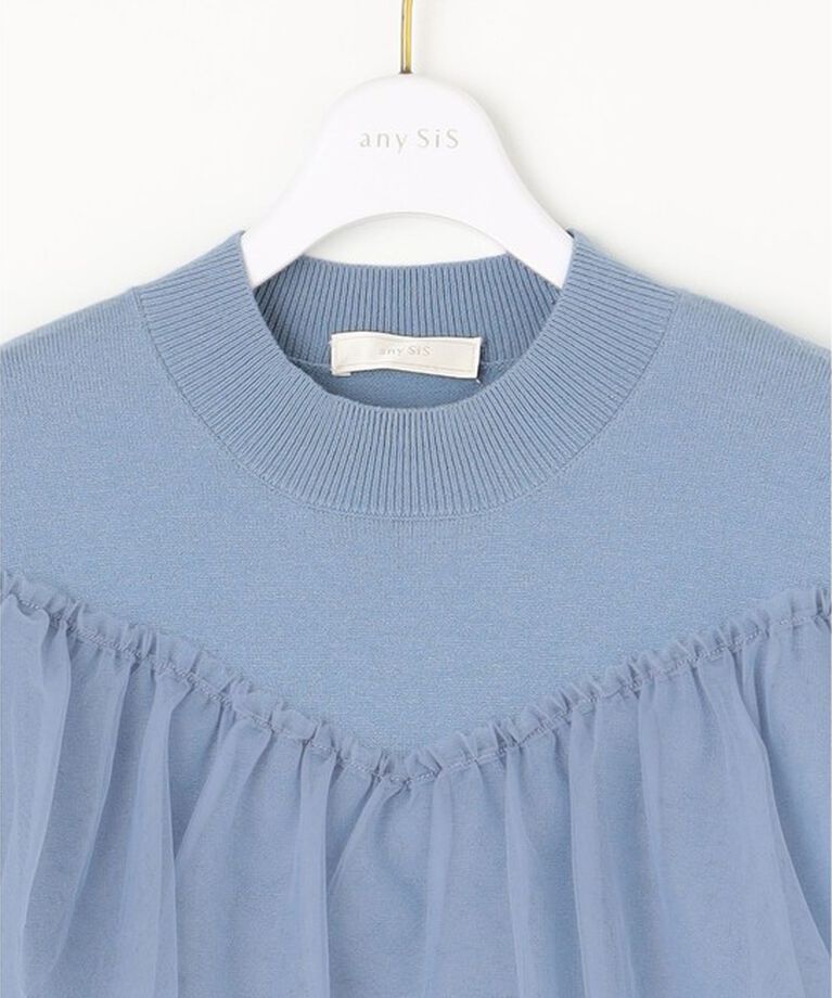 any SiS「【洗える】フリルチュールコンビ ニット」|ニット・セーター|
