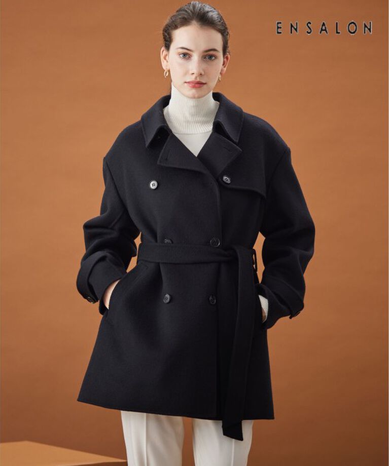BEIGE,「【WEB限定】JADE / ハーフコート」|チェスターコート|Black