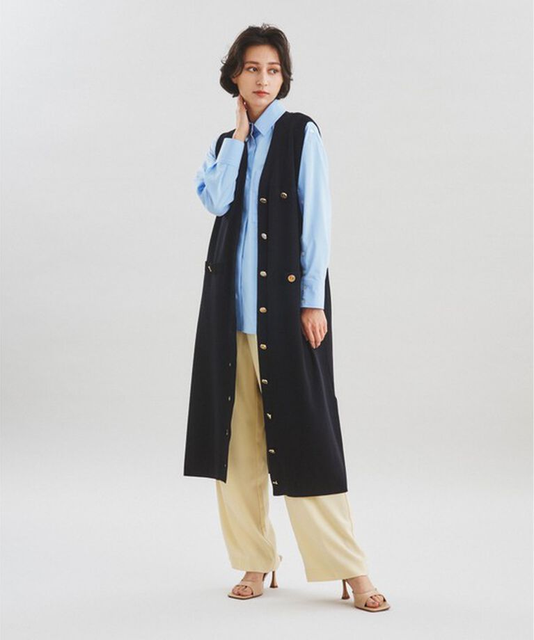  「バックプリーツニットワンピース」|ワンピース|