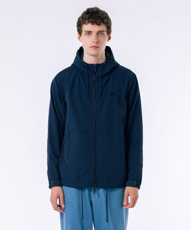 LACOSTE「撥水防風 ドロストコード フーデッド ナイロンブルゾン / マウンテンパーカー」|その他|ダークネイビー
