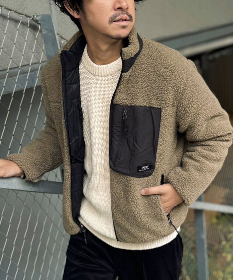 NOLLEY'S goodman「【TAION/タイオン】《配色別注》リバーシブル ボア×ダウンブルゾン 24AW」|ブルゾン・スタジャン|ベージュ