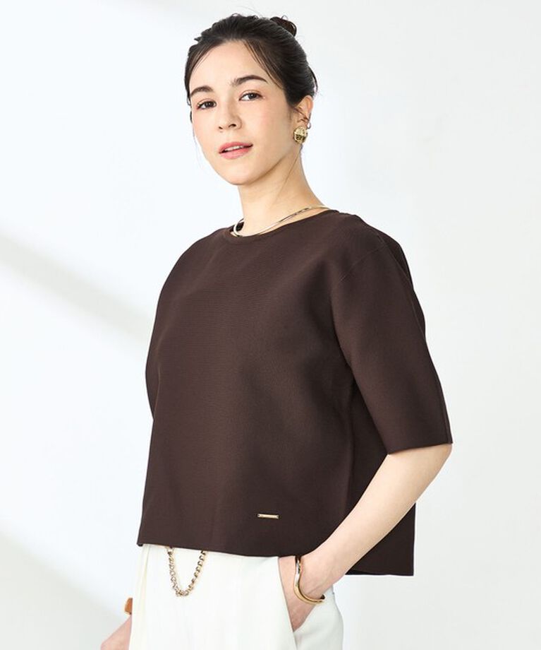 NOLLEY'S「《手洗い可能》ホールガーメントニットTシャツ」|ニット・セーター|ダークブラウン