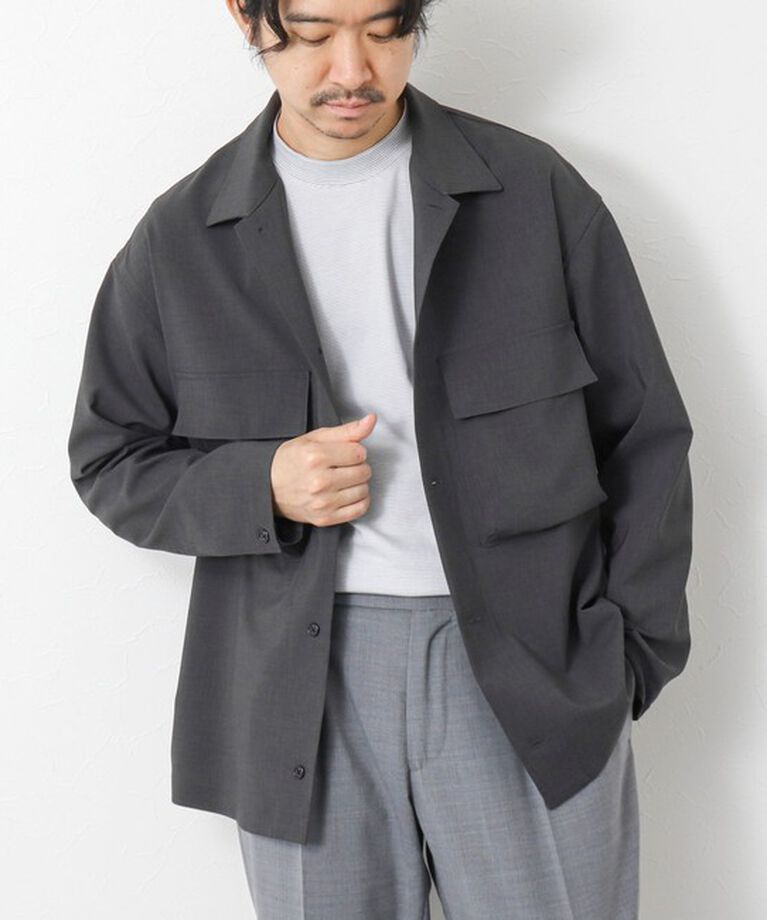 NOLLEY'S goodman「《セットアップ対応》イージーケア ストレッチポプリン シャツブルゾン 25SS」|シャツ・ブラウス|チャコールグレー