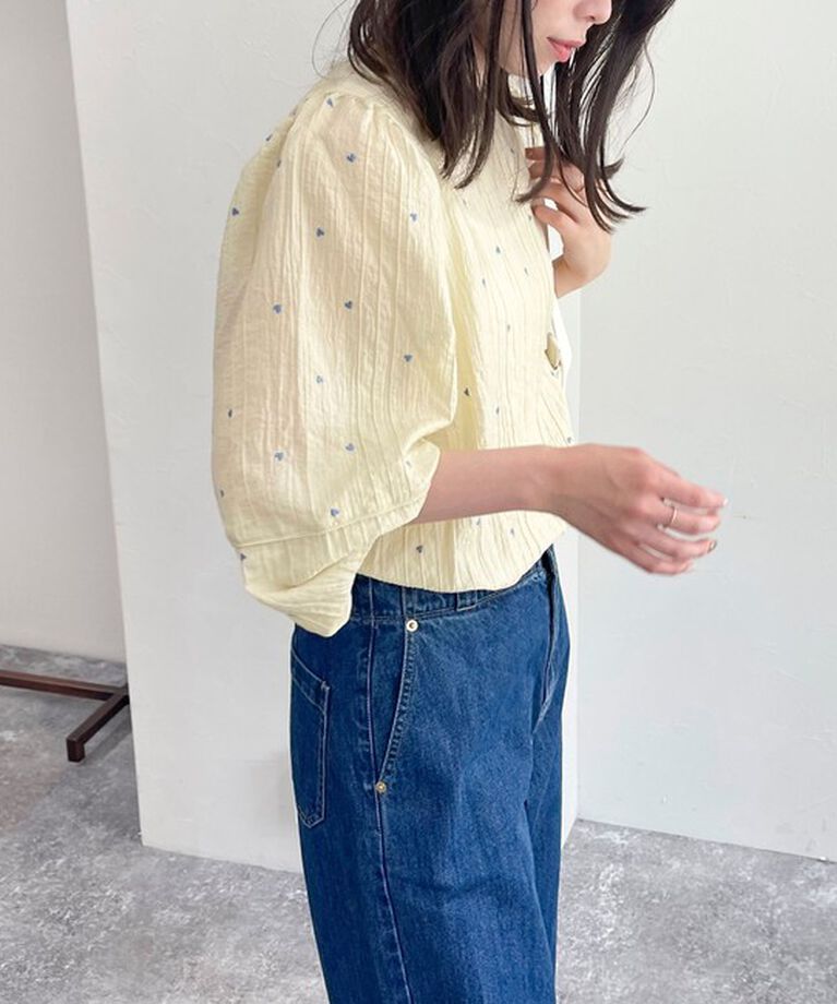 fredy emue「【WEB限定デザインあり】刺繍袖ボリュームブラウス」|シャツ・ブラウス|