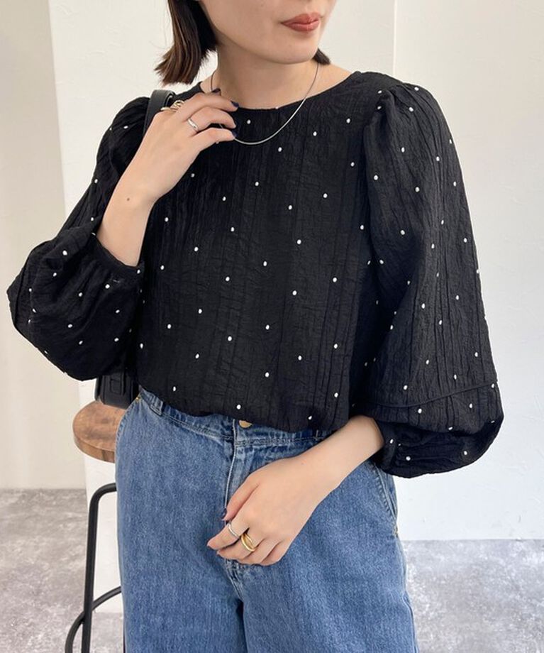 fredy emue「【WEB限定デザインあり】刺繍袖ボリュームブラウス」|シャツ・ブラウス|