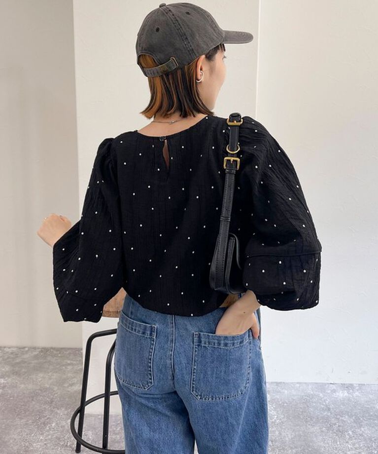 fredy emue「【WEB限定デザインあり】刺繍袖ボリュームブラウス」|シャツ・ブラウス|