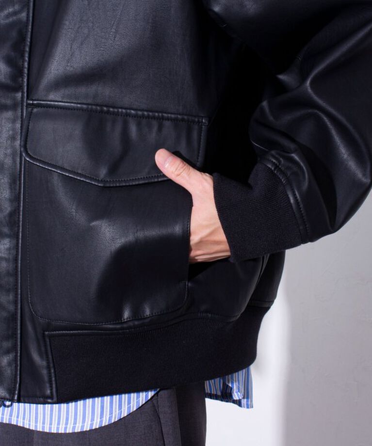 GLOSTER「【GLOSTER/グロスター】フェイクレザーブルゾン A-2 UNISEX」|ブルゾン・スタジャン|