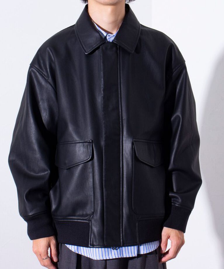 GLOSTER「【GLOSTER/グロスター】フェイクレザーブルゾン A-2 UNISEX」|ブルゾン・スタジャン|