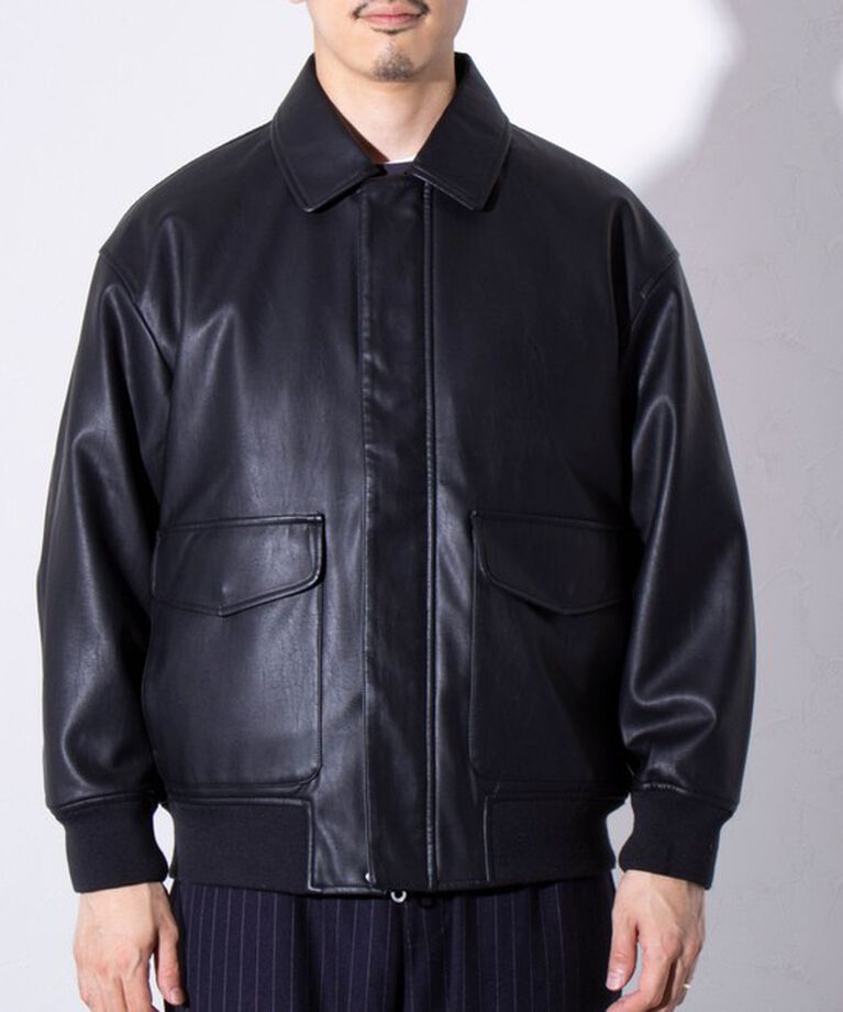 GLOSTER「【GLOSTER/グロスター】フェイクレザーブルゾン A-2 UNISEX」|ブルゾン・スタジャン|