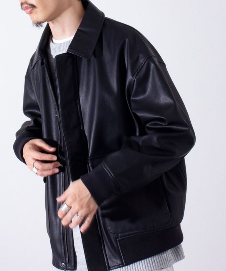 GLOSTER「【GLOSTER/グロスター】フェイクレザーブルゾン A-2 UNISEX」|ブルゾン・スタジャン|