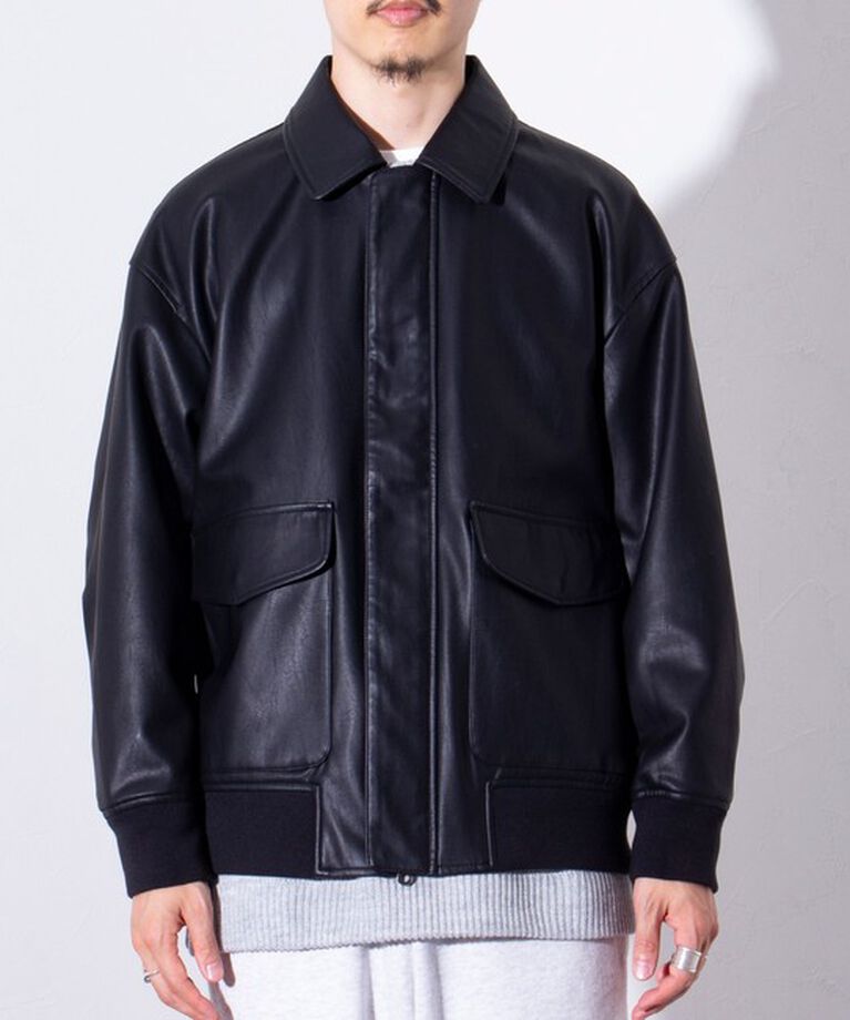 GLOSTER「【GLOSTER/グロスター】フェイクレザーブルゾン A-2 UNISEX」|ブルゾン・スタジャン|