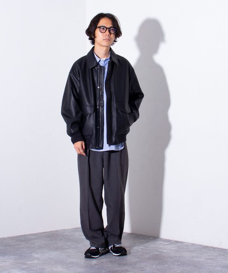 GLOSTER「【GLOSTER/グロスター】フェイクレザーブルゾン A-2 UNISEX」|ブルゾン・スタジャン|