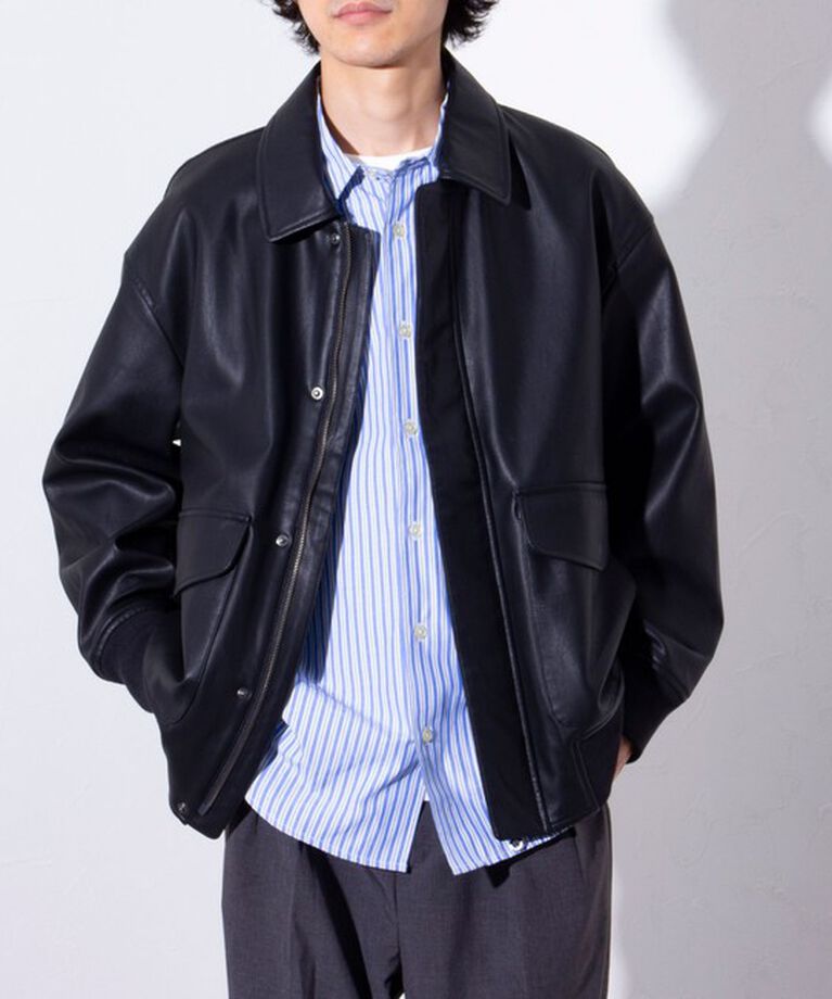 GLOSTER「【GLOSTER/グロスター】フェイクレザーブルゾン A-2 UNISEX」|ブルゾン・スタジャン|