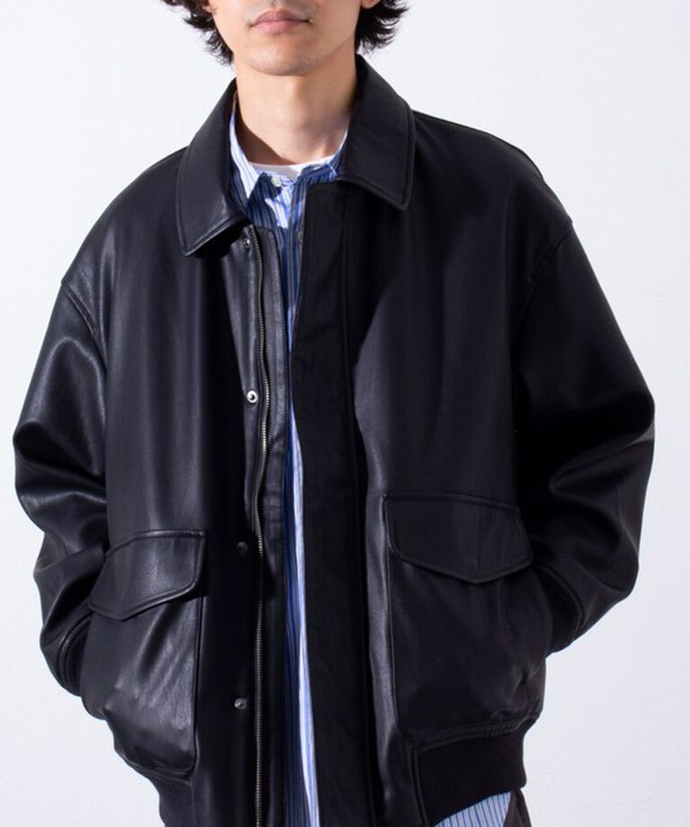 GLOSTER「【GLOSTER/グロスター】フェイクレザーブルゾン A-2 UNISEX」|ブルゾン・スタジャン|