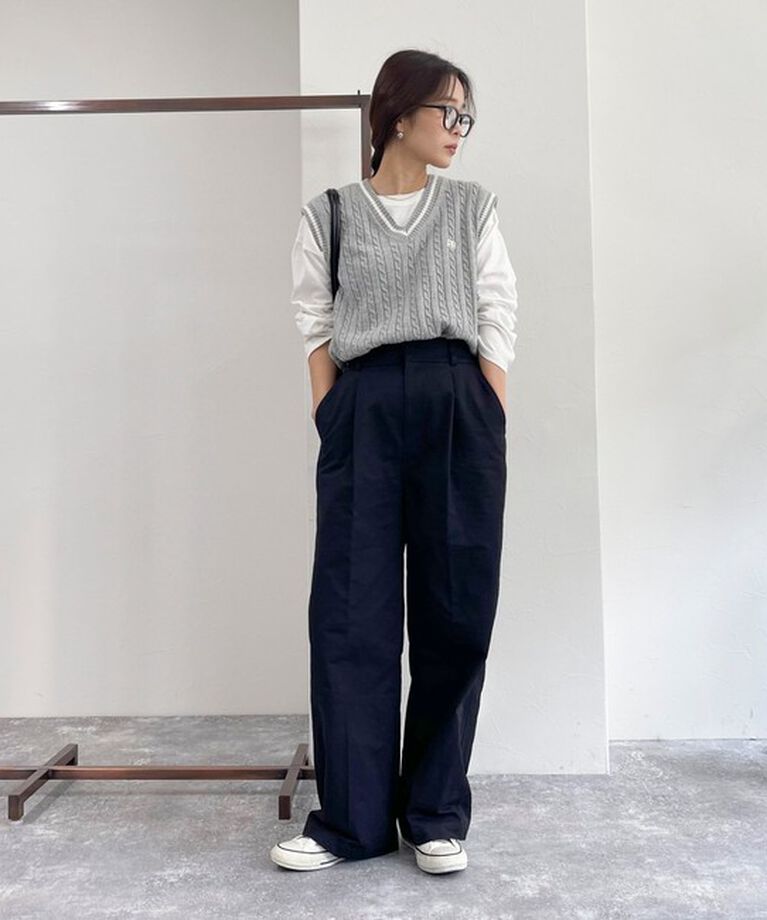 fredy emue「FR刺繍柄編みニットベスト」|ベスト・ジレ|