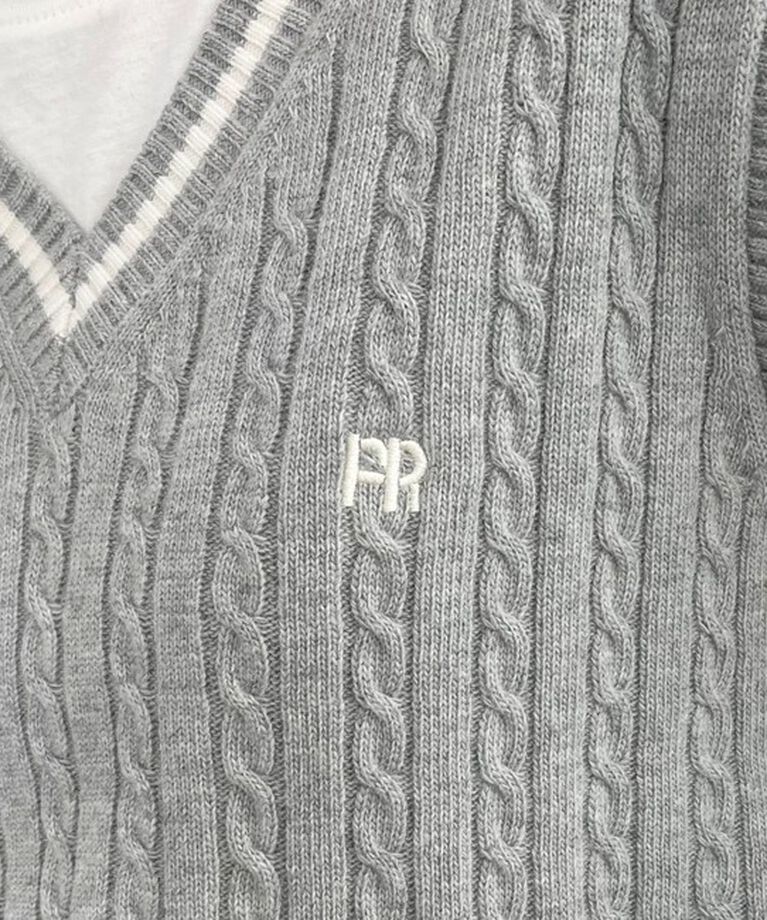 fredy emue「FR刺繍柄編みニットベスト」|ベスト・ジレ|