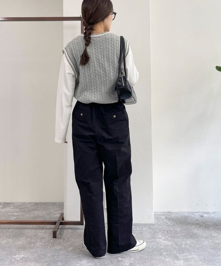 fredy emue「FR刺繍柄編みニットベスト」|ベスト・ジレ|