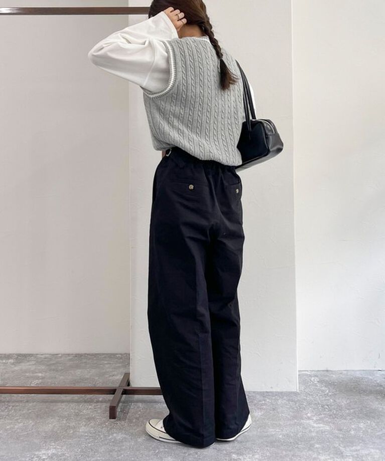 fredy emue「FR刺繍柄編みニットベスト」|ベスト・ジレ|