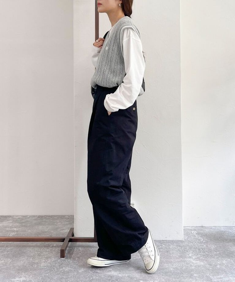 fredy emue「FR刺繍柄編みニットベスト」|ベスト・ジレ|