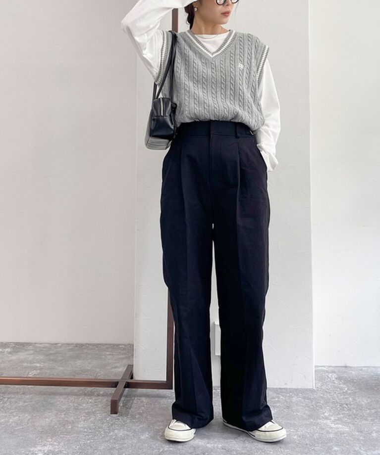 fredy emue「FR刺繍柄編みニットベスト」|ベスト・ジレ|