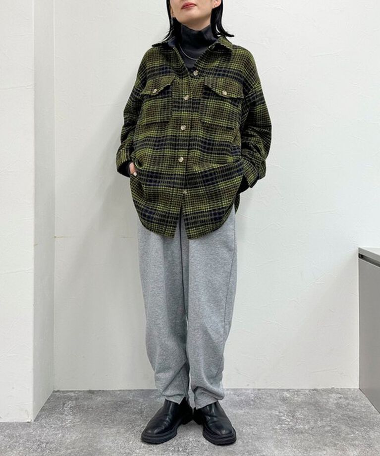 fredy emue「ウール混チェックオーバーシャツブルゾン」|シャツ・ブラウス|