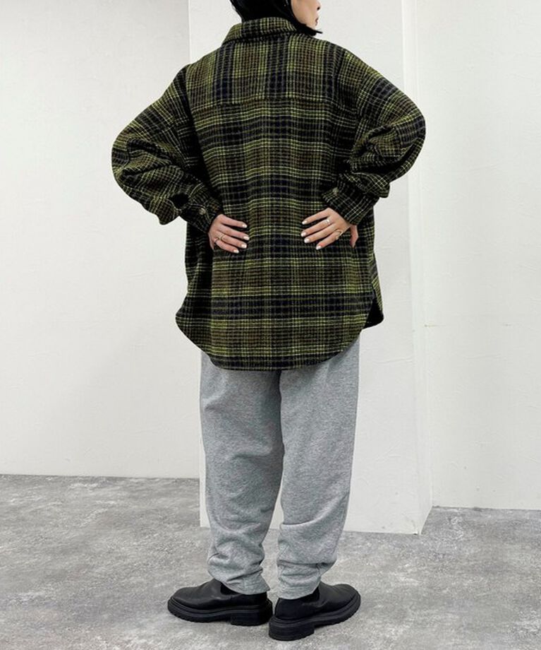 fredy emue「ウール混チェックオーバーシャツブルゾン」|シャツ・ブラウス|
