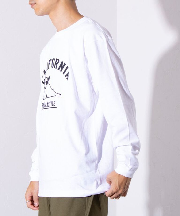 GLOSTER「【GLOSTER/グロスター】ヨガ犬 クルーネック ロングスリーブ 長袖プリントTシャツ」|Tシャツ・カットソー|