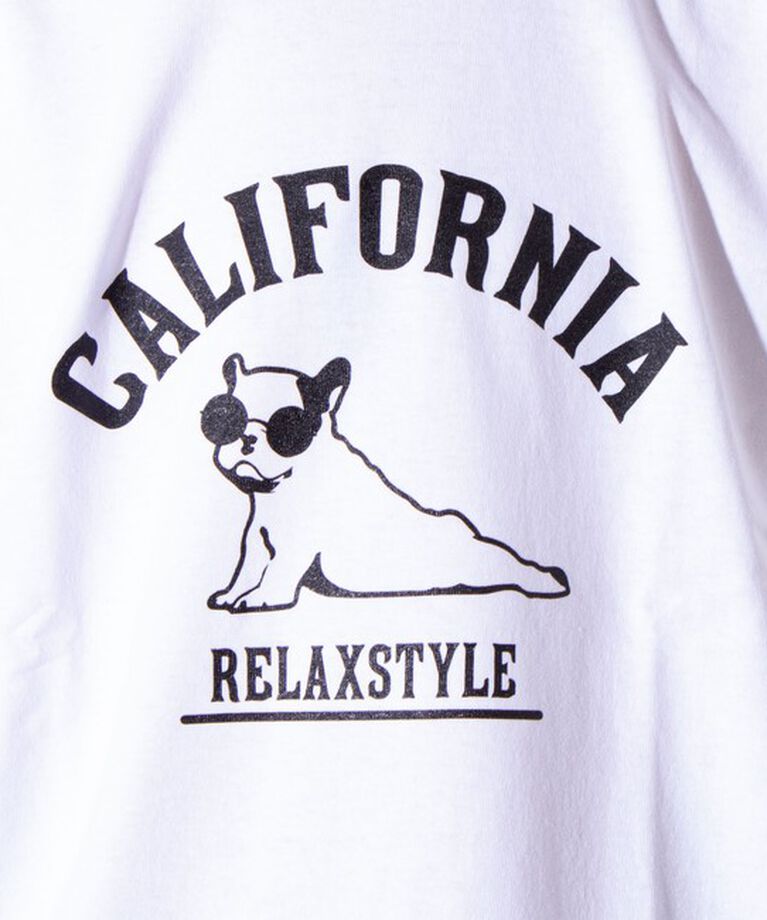 GLOSTER「【GLOSTER/グロスター】ヨガ犬 クルーネック ロングスリーブ 長袖プリントTシャツ」|Tシャツ・カットソー|