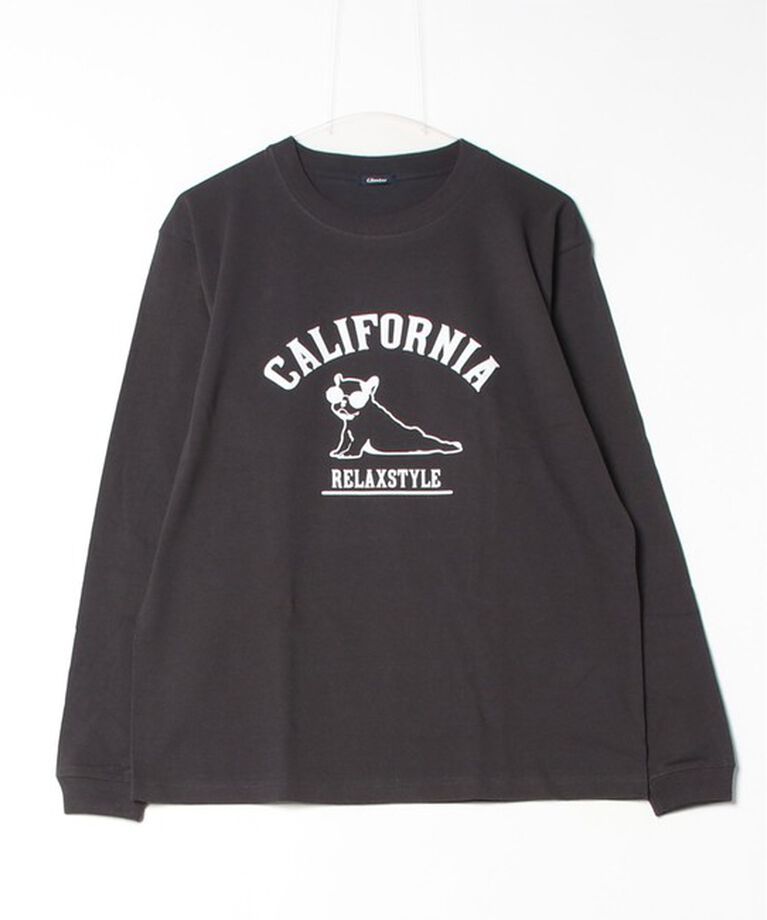 GLOSTER「【GLOSTER/グロスター】ヨガ犬 クルーネック ロングスリーブ 長袖プリントTシャツ」|Tシャツ・カットソー|