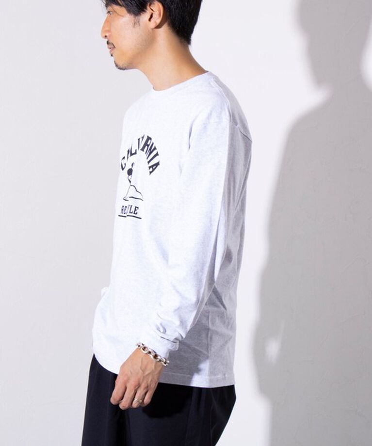 GLOSTER「【GLOSTER/グロスター】ヨガ犬 クルーネック ロングスリーブ 長袖プリントTシャツ」|Tシャツ・カットソー|