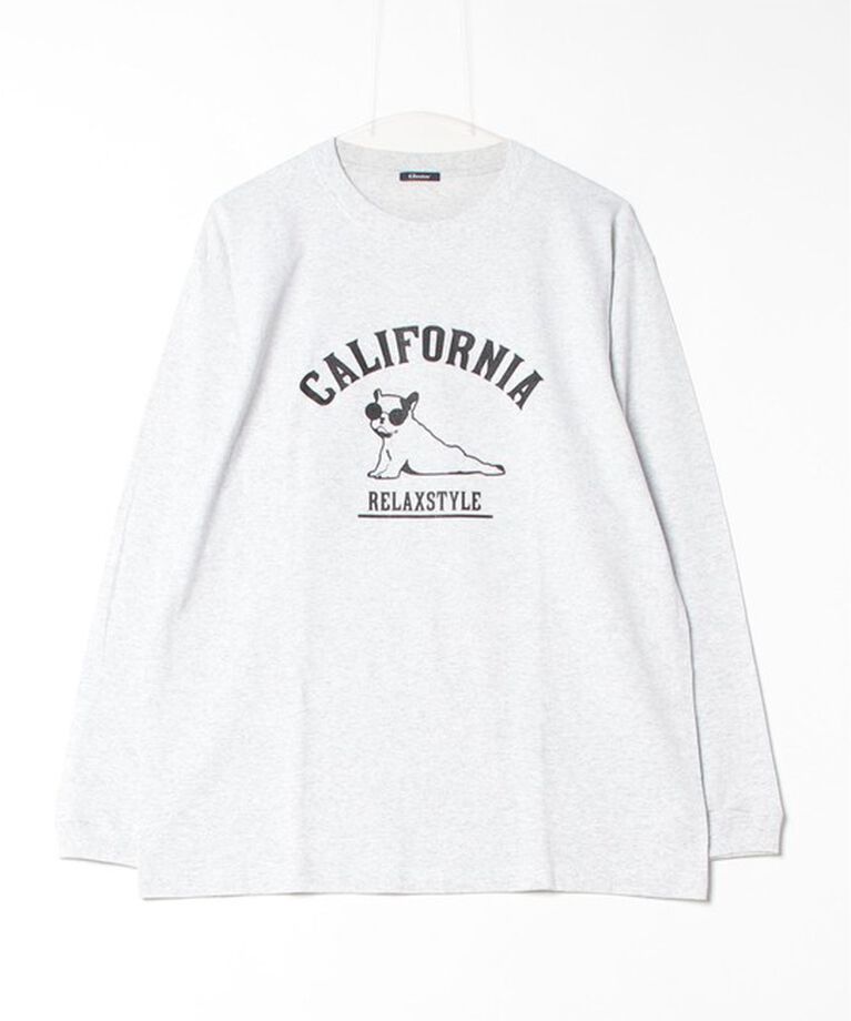 GLOSTER「【GLOSTER/グロスター】ヨガ犬 クルーネック ロングスリーブ 長袖プリントTシャツ」|Tシャツ・カットソー|
