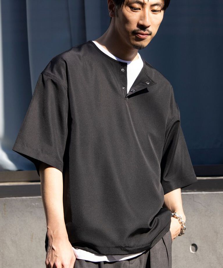 GLOSTER「【TAION/タイオン】別注 ミリタリー Ripstop ヘンリーネック 半袖Tシャツ ユニセックス」|Tシャツ・カットソー|