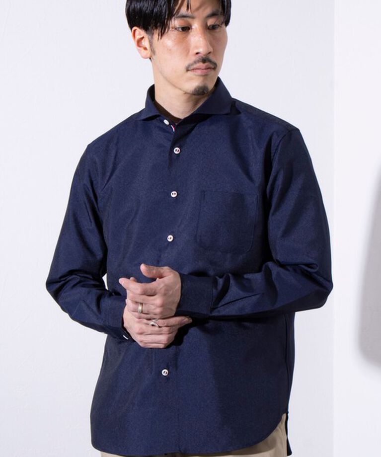 GLOSTER「【ビジカジ対応】【GLOSTER/グロスター】ドライポリオックス パラシュートカッタウェイシャツ」|シャツ・ブラウス|