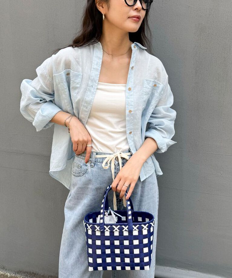 fredy emue「ラミークロップドシャツ」|シャツ・ブラウス|サックスブルー