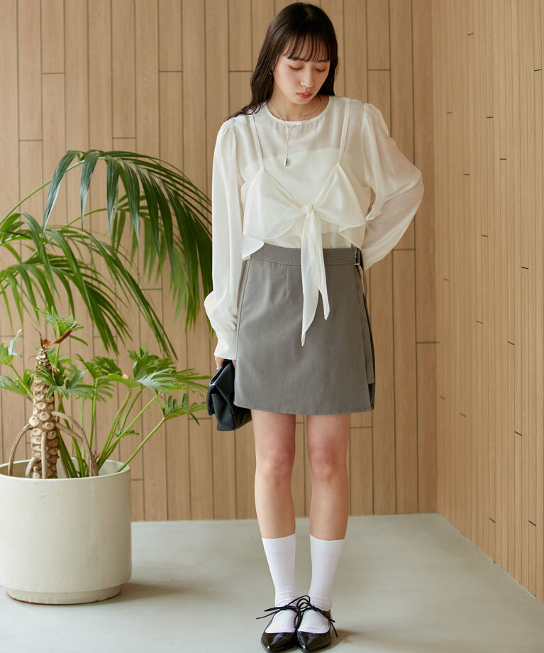 VIS「【SET】【マルチWAY】ウエストベルトラップスカート/ショートパンツ【洗える】」|その他|