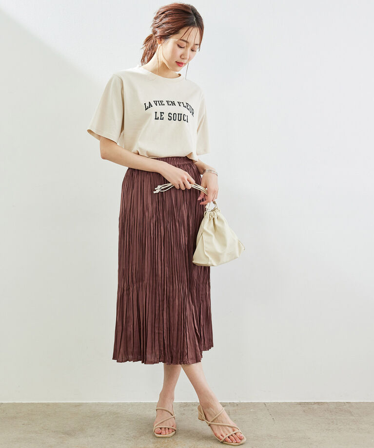 Rope’Picnic「サテンワッシャープリーツスカート」|スカート|