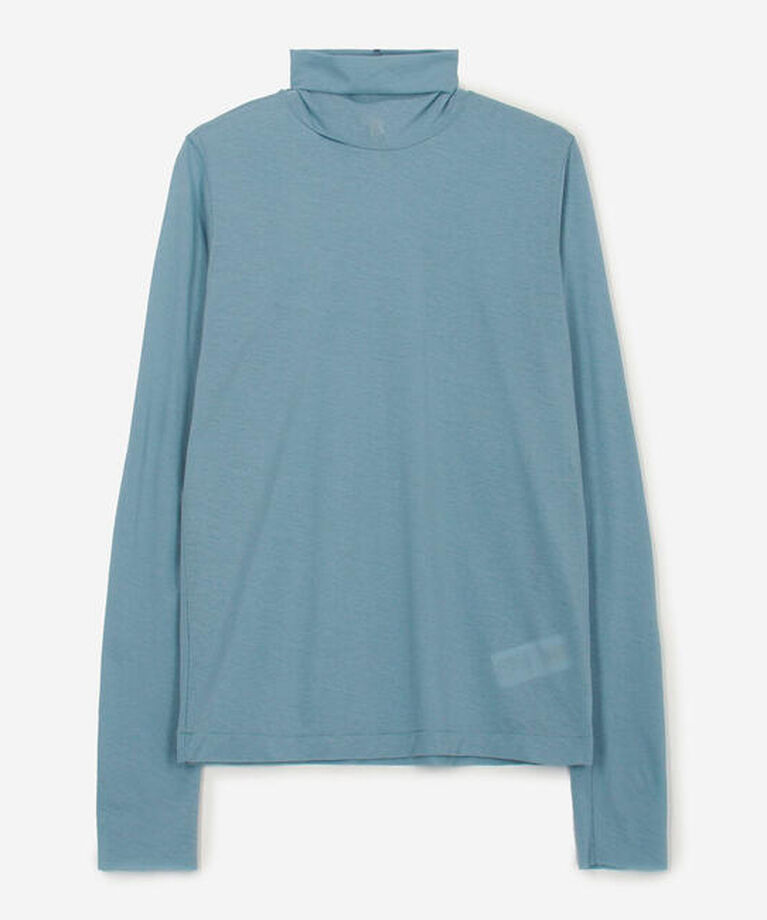 unfil「unfil | ツイストコットン シアーハイネック長袖Tシャツ WOMEN」|Tシャツ・カットソー|