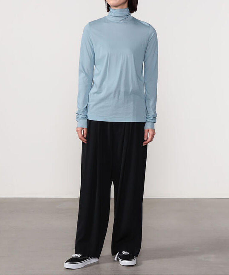 unfil「unfil | ツイストコットン シアーハイネック長袖Tシャツ WOMEN」|Tシャツ・カットソー|