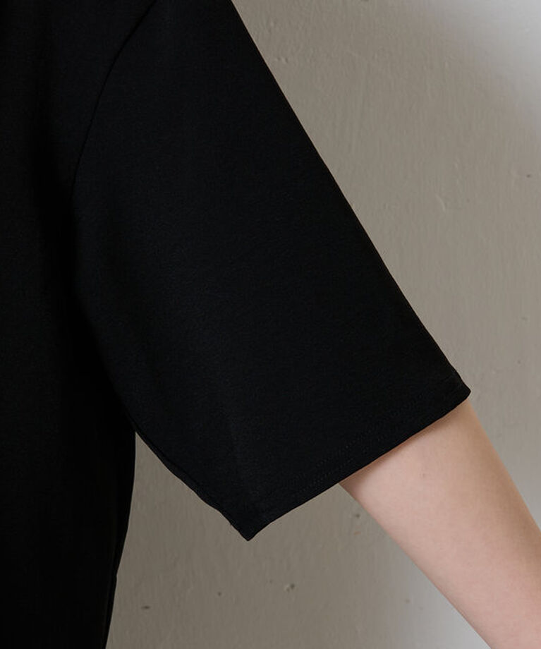  「	裾シアーロゴハーフスリーブTシャツ」|Tシャツ・カットソー|